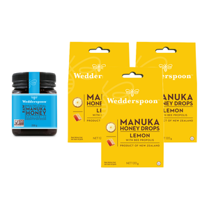 Wedderspoon Manuka Honey Starter Bundle | Manuka Honey + Drops
