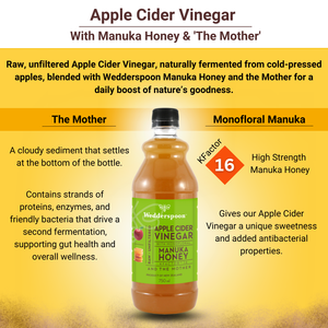 Wedderspoon Apple Cider Vinegar with Manuka Honey 750ml