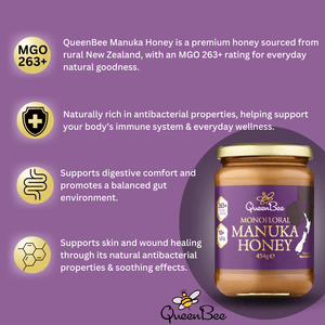 Queen Bee Manuka Honey MG 263+ 454g - Triple Pack