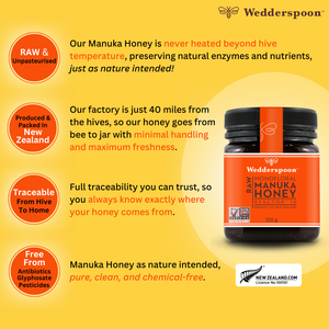 Wedderspoon Raw Manuka Honey 250g - Pure New Zealand