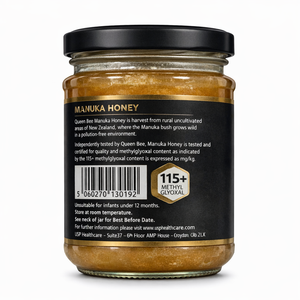 Queen Bee Mānuka Honey MGO 115+ 340g Glass Jar - Pure & Genuine