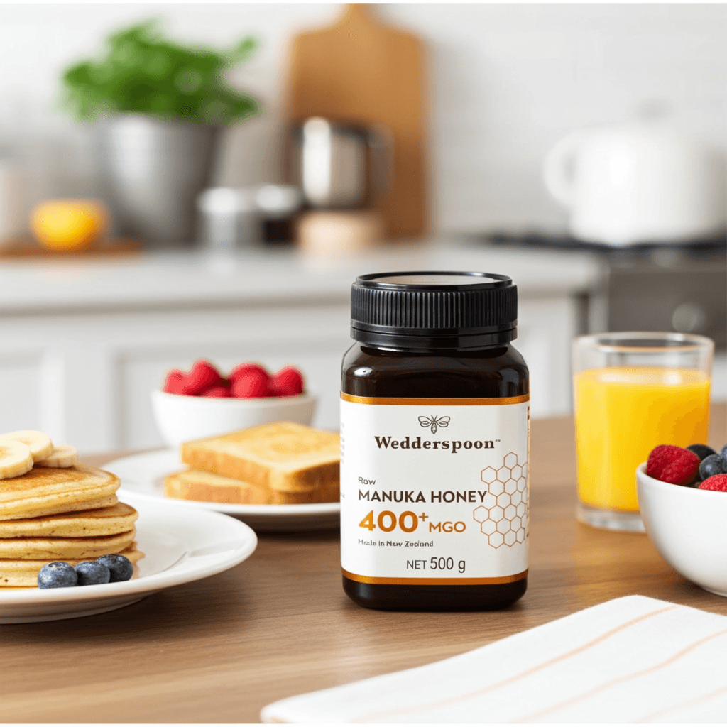 Wedderspoon Raw Mānuka Honey, 400 MGO, 500g, Unpasteurised