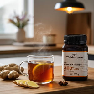Wedderspoon Raw Manuka Honey 400 MGO (500g) – Unpasteurised High Potency