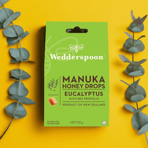Wedderspoon Manuka Honey Drops Bundle – Ginger, Lemon & Eucalyptus (3 × 20 Drops)