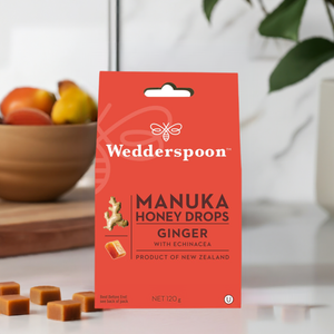 Wedderspoon Manuka Honey Drops Bundle – Ginger, Lemon & Eucalyptus (3 × 20 Drops)