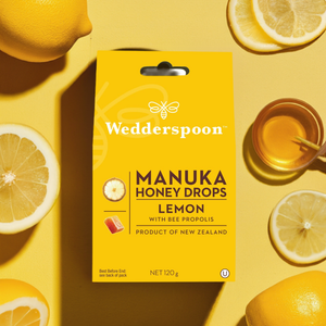 Wedderspoon Manuka Honey Drops Bundle – Ginger, Lemon & Eucalyptus (3 × 20 Drops)