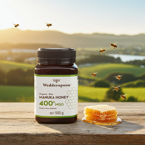 Wedderspoon Organic Raw Manuka Honey 400 MGO 500g Jar