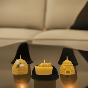 Bee Happy Gift Pack 3 Candles - Pure Beeswax Candle - Manuka Honey Direct
