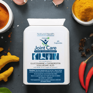 Moveit joint capsules and cream Natural Health Ltd Joint Care food supplement with glucosamine and chondroitin