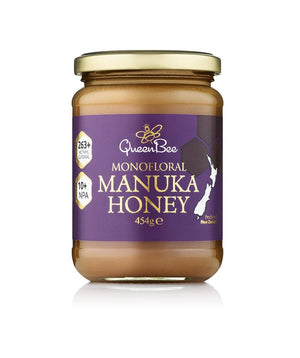 Queen Bee Manuka Honey MG 263 plus 454g jar with purple label and gold lid from New Zealand
