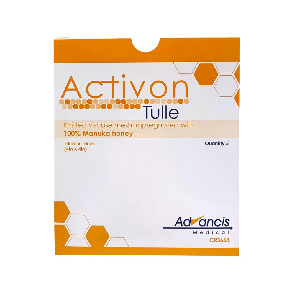 Activon Tulle Viscose Mesh with 100% Manuka Honey 10cm x 10cm Box of 5 - Manuka Honey Direct - Activon