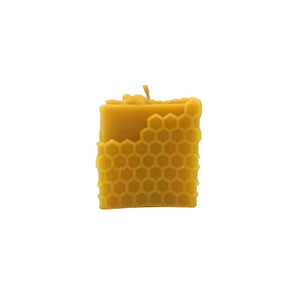 Bee Happy Cube Candle with Bee - Pure Beeswax Candle - Manuka Honey Direct - Bee Happy