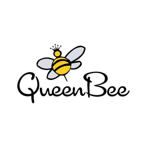 QueenBee logo featuring a stylized bee with a crown representing the Queen Bee brand