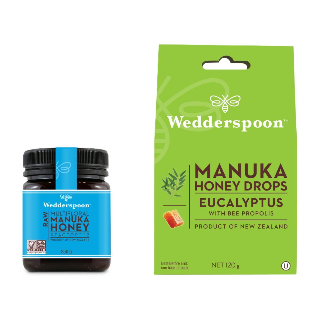 Wedderspoon Manuka Honey Starter Bundle | Manuka Honey + Drops