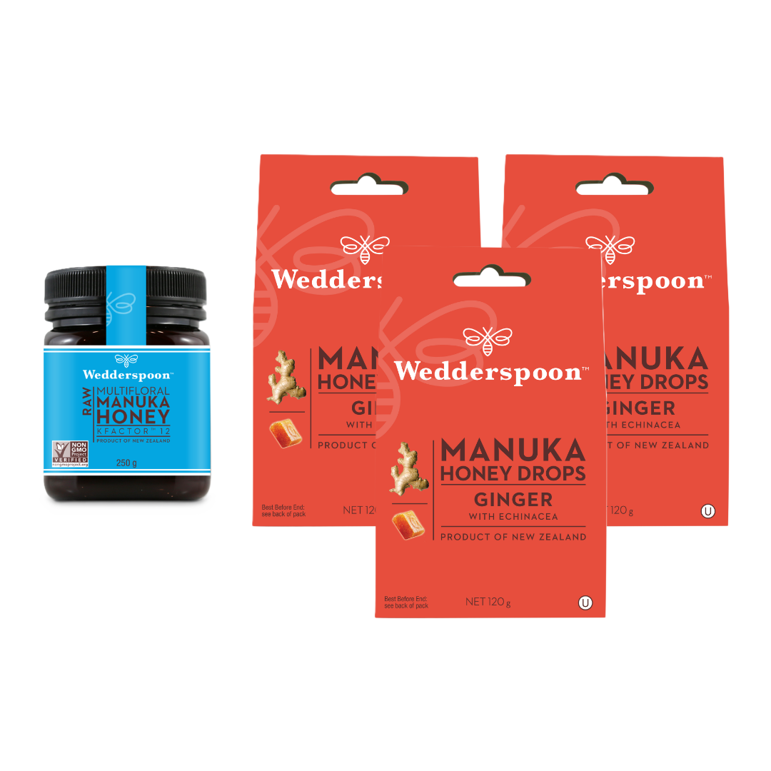 Wedderspoon Manuka Honey Starter Bundle | Manuka Honey + Drops