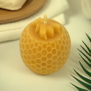 Bee Happy Globe with Bee - Pure Beeswax Candle