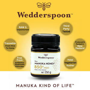 Wedderspoon Raw Manuka Honey 850 MGO 250g - Pure NZ Jar