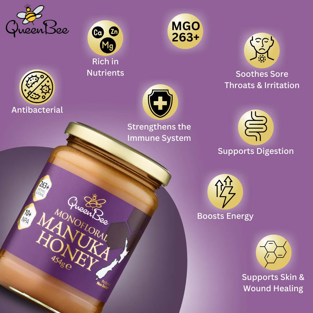 Queen Bee Manuka Honey MG 263+ 454g - Triple Pack