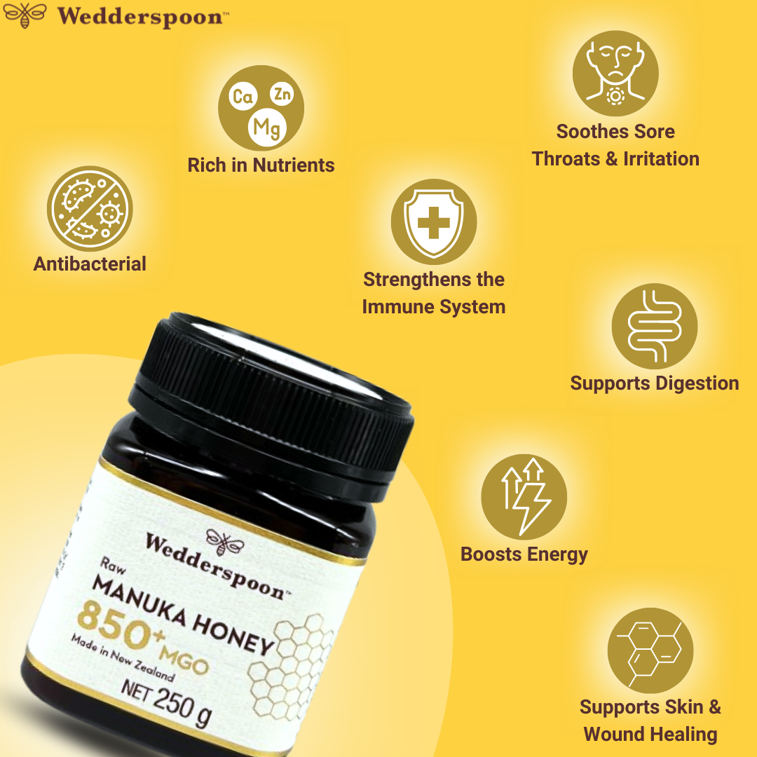 Wedderspoon Raw Manuka Honey 850 MGO 250g - Pure NZ Jar