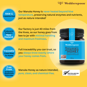 Wedderspoon Raw Manuka Honey KFactor 12 - 250g Jar