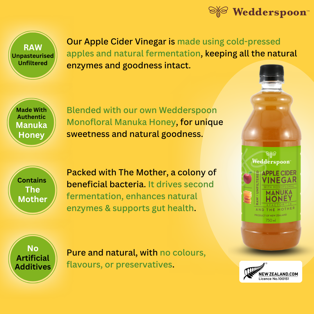 Wedderspoon Apple Cider Vinegar with Manuka Honey 750ml