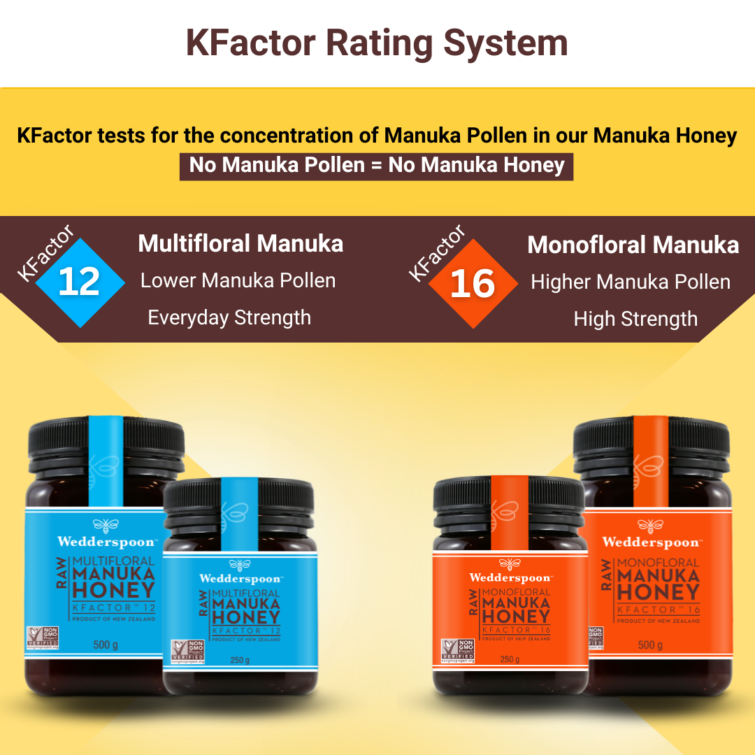 Wedderspoon Raw Manuka Honey KFactor 16 Six Pack 500g