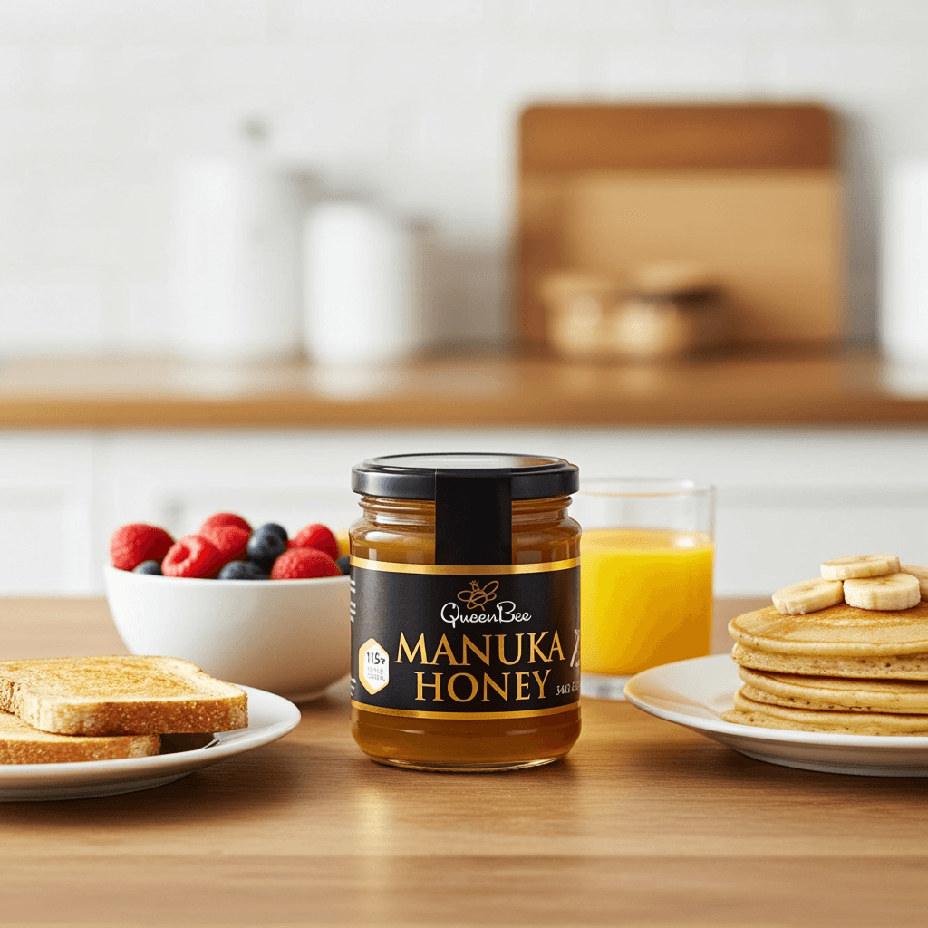 Queen Bee Mānuka Honey MGO 115+ 340g Glass Jar - Pure & Genuine