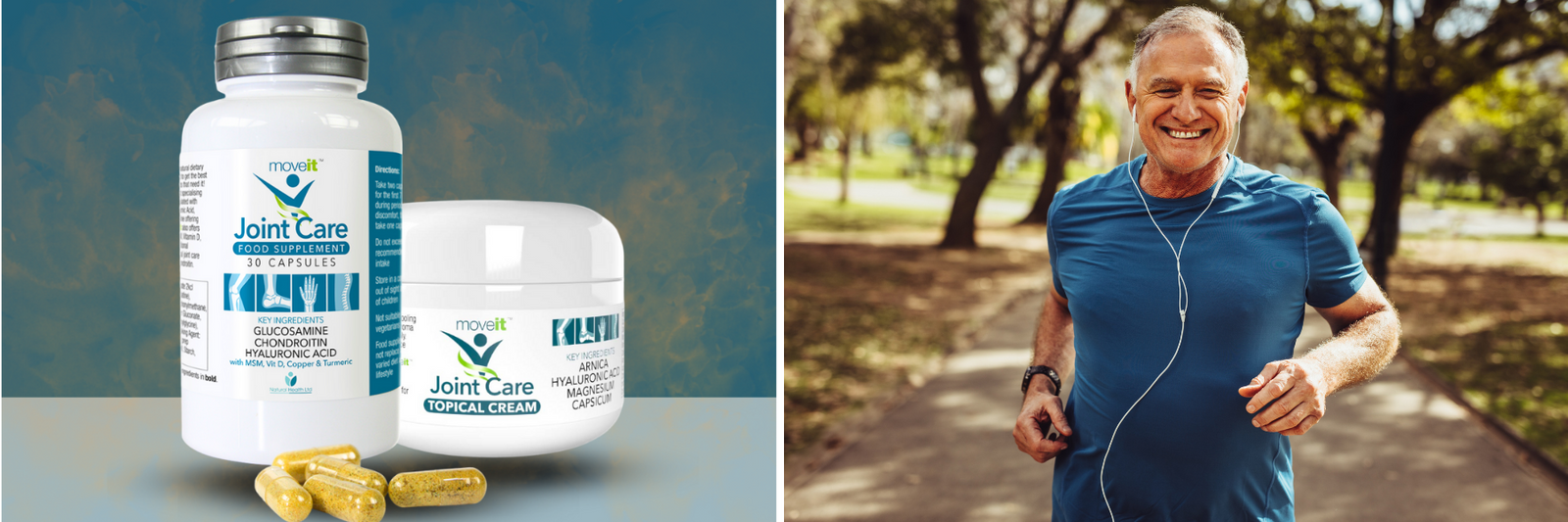 Moveit Joint Care Range with Happy Man Running
