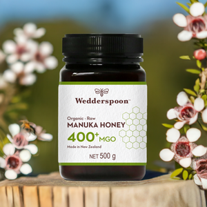 Wedderspoon Organic Raw Manuka Honey 400 MGO (500g) – Unpasteurised High Potency