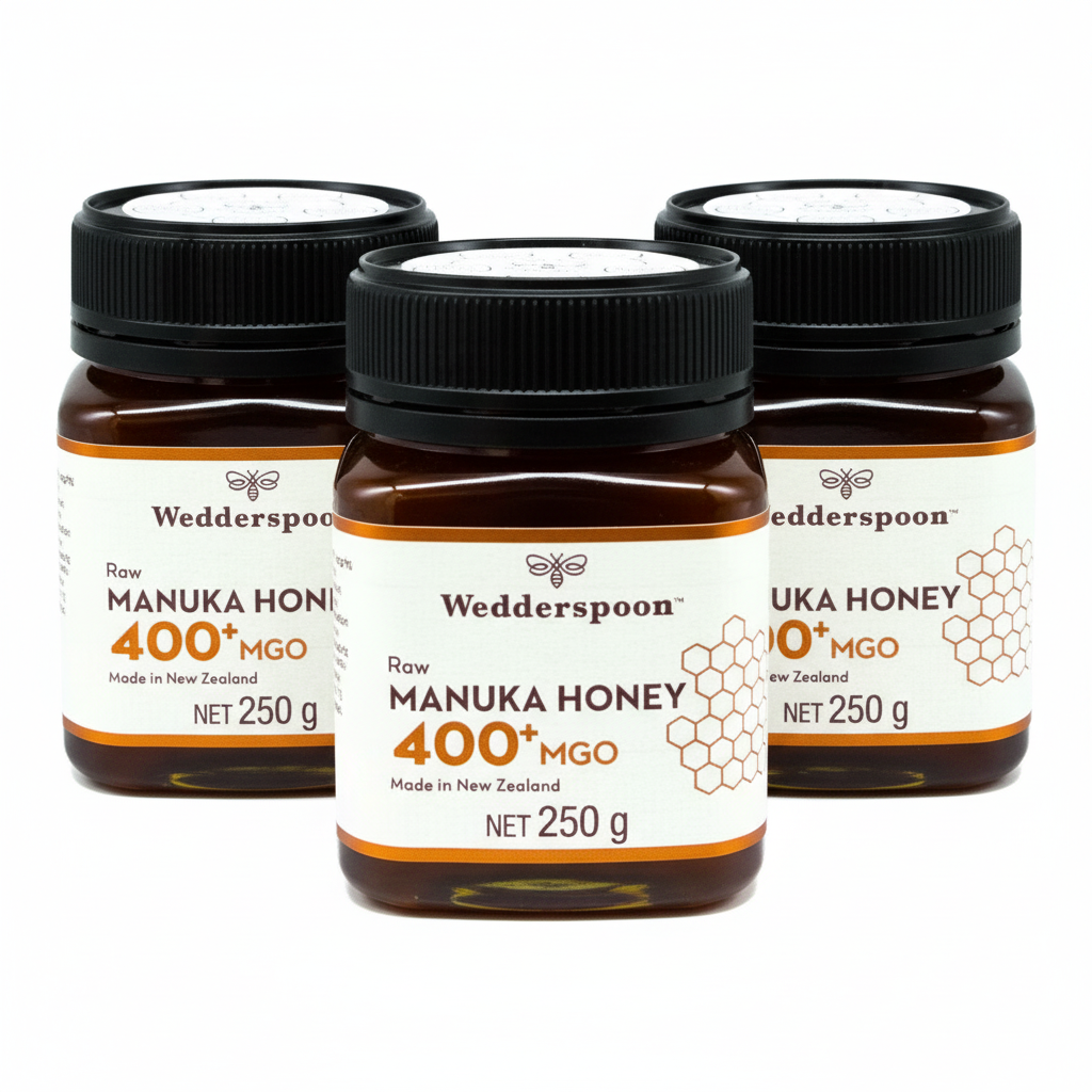 Wedderspoon RAW Manuka Honey MGO 400+ 250g Triple Pack - 3