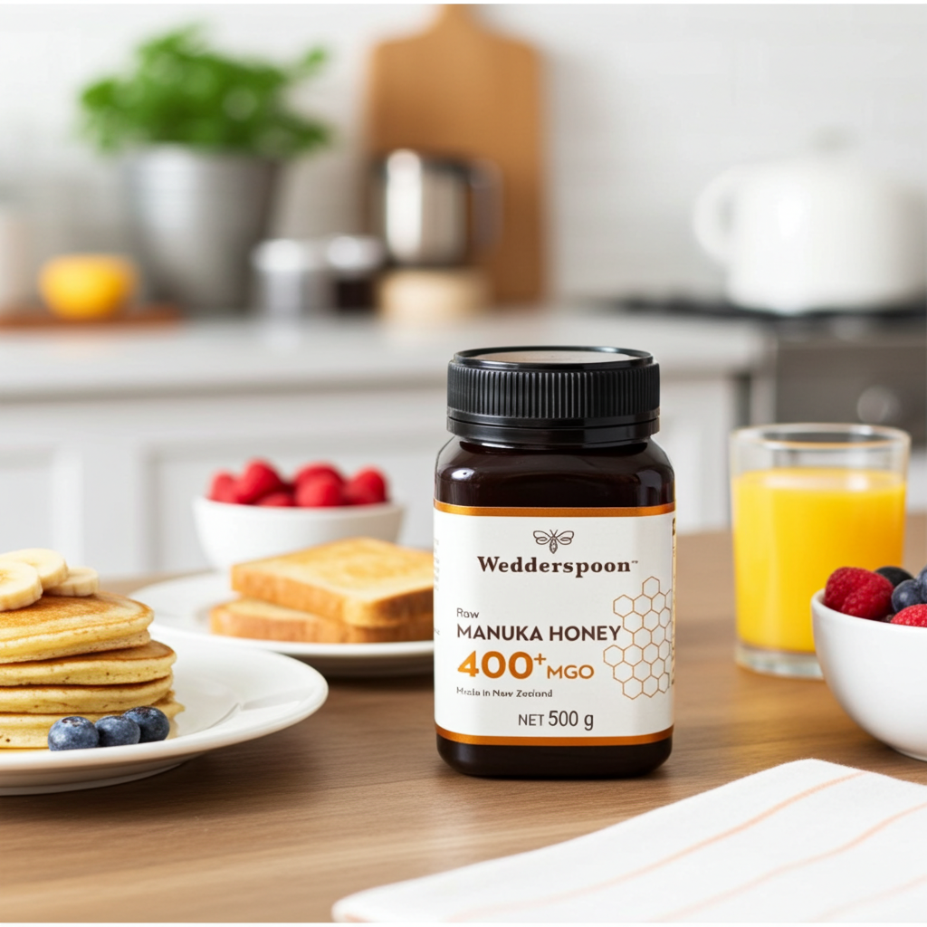 Wedderspoon Raw Manuka Honey 400 MGO (500g) – Unpasteurised High Potency