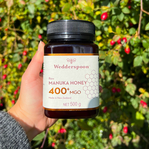 Wedderspoon Raw Manuka Honey 400 MGO (500g) – Unpasteurised High Potency