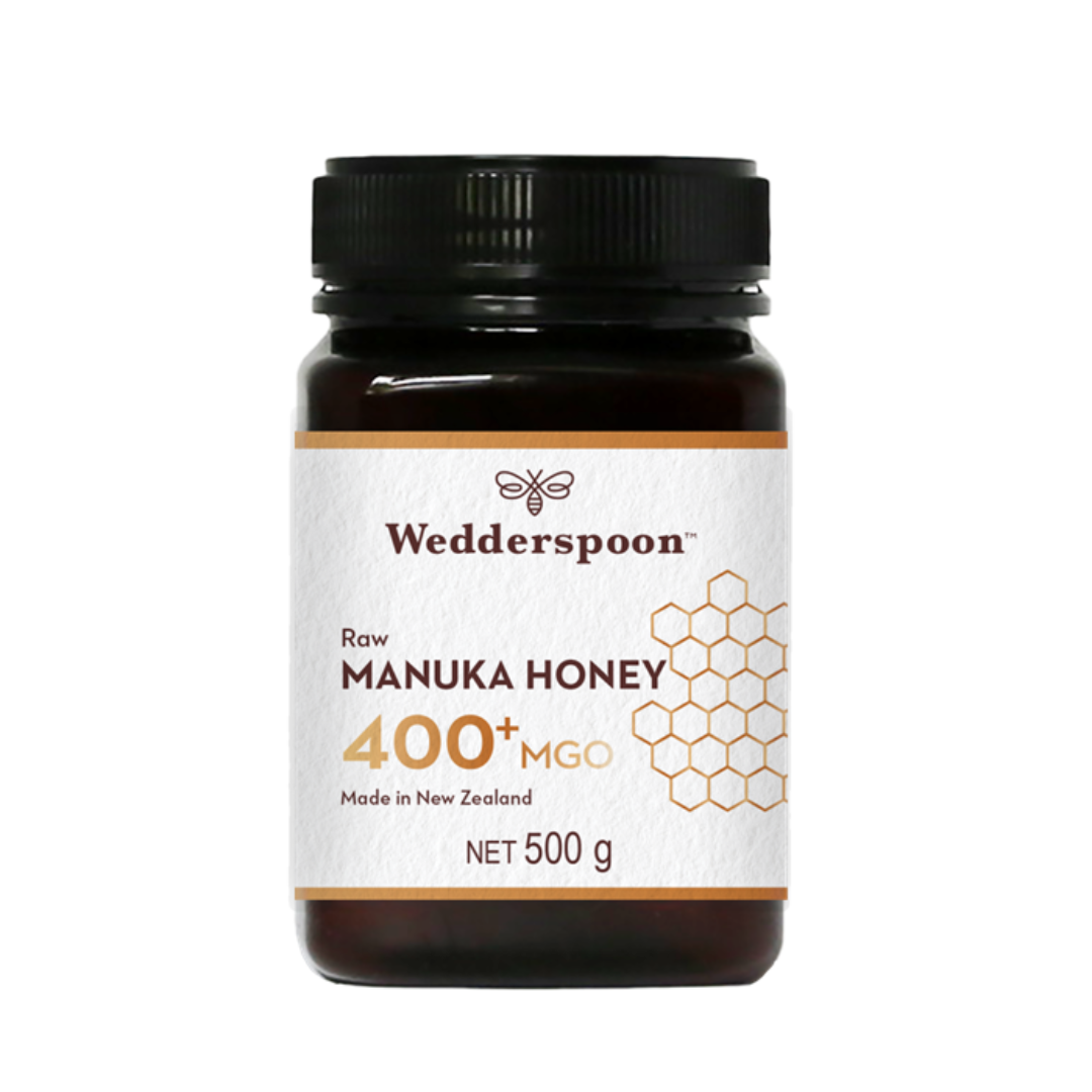 Wedderspoon Raw Manuka Honey 400 MGO (500g) – Unpasteurised High Potency