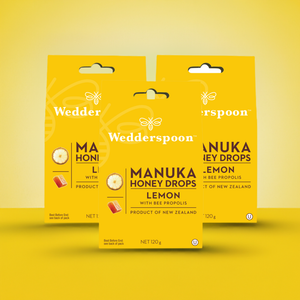 Wedderspoon Natural Manuka Honey Drops Lemon (20 Drops per box) - Triple Pack