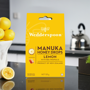 Wedderspoon Manuka Honey Drops Bundle – Ginger, Lemon & Eucalyptus (3 × 20 Drops)