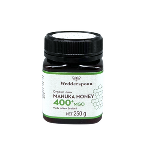 Wedderspoon Organic Raw Manuka Honey 400 MGO (250g) – Unpasteurised High Strength