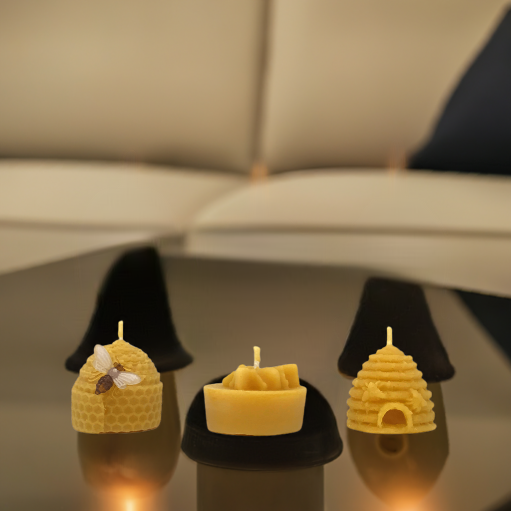Bee Happy Gift Pack 3 Candles - Pure Beeswax Candle - Manuka Honey Direct
