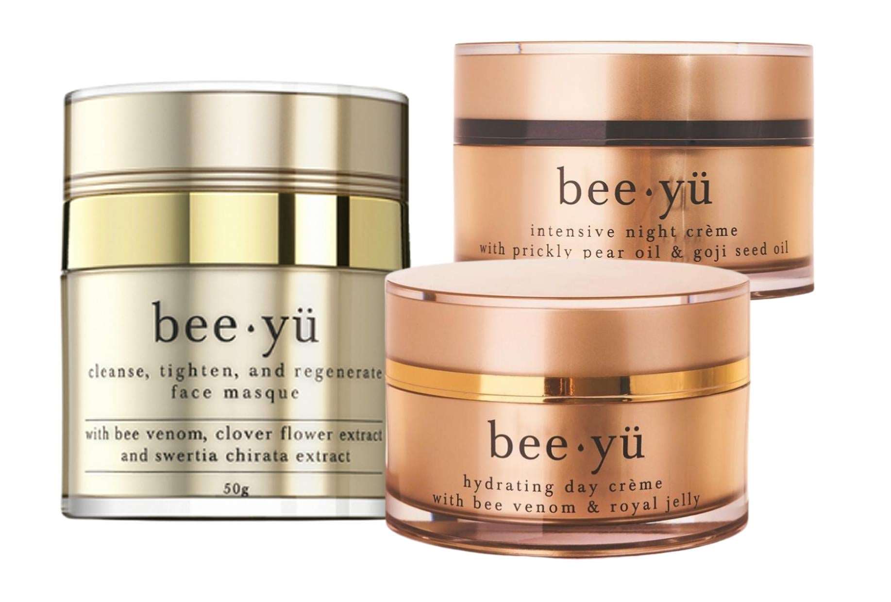 BeeYu Ultimate Beauty Deluxe Skincare Gift Pack : Day Cream, Night Créme & Face Masque - Manuka Honey Direct - Bee-Yu Skincare