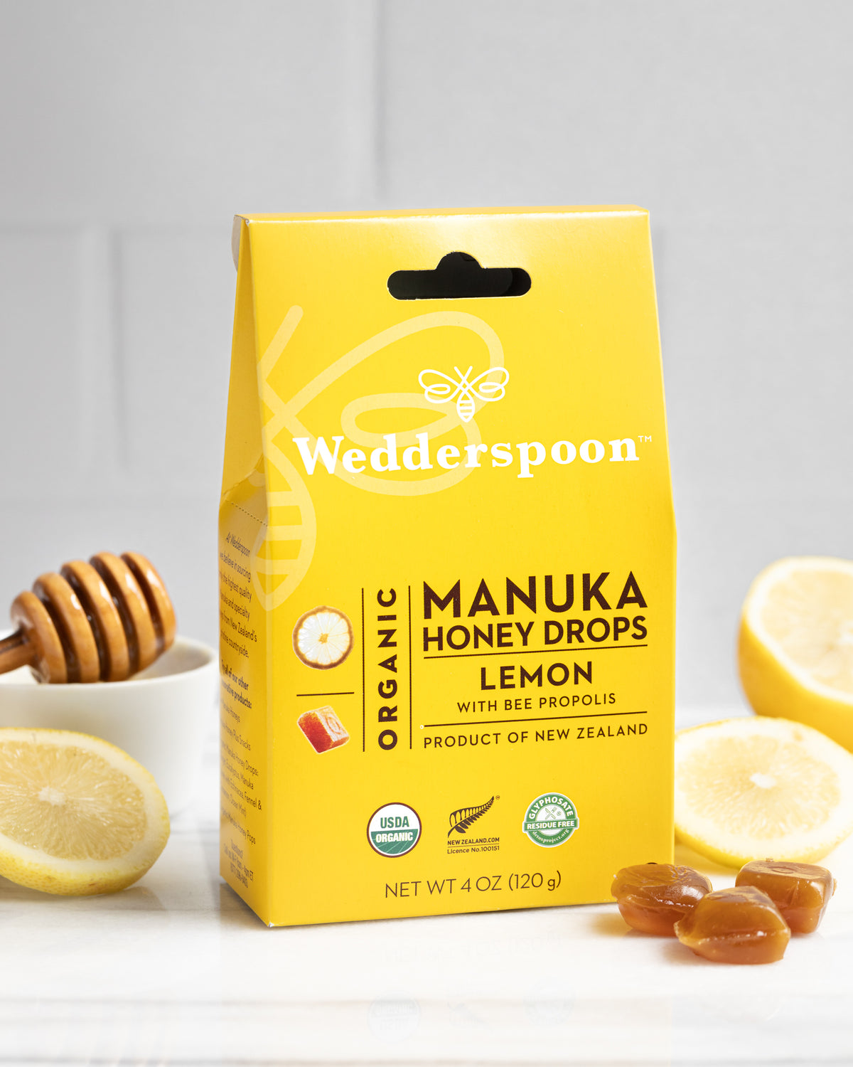 Wedderspoon Manuka Honey Drops Bundle – Ginger, Lemon & Eucalyptus (3 × 20 Drops)