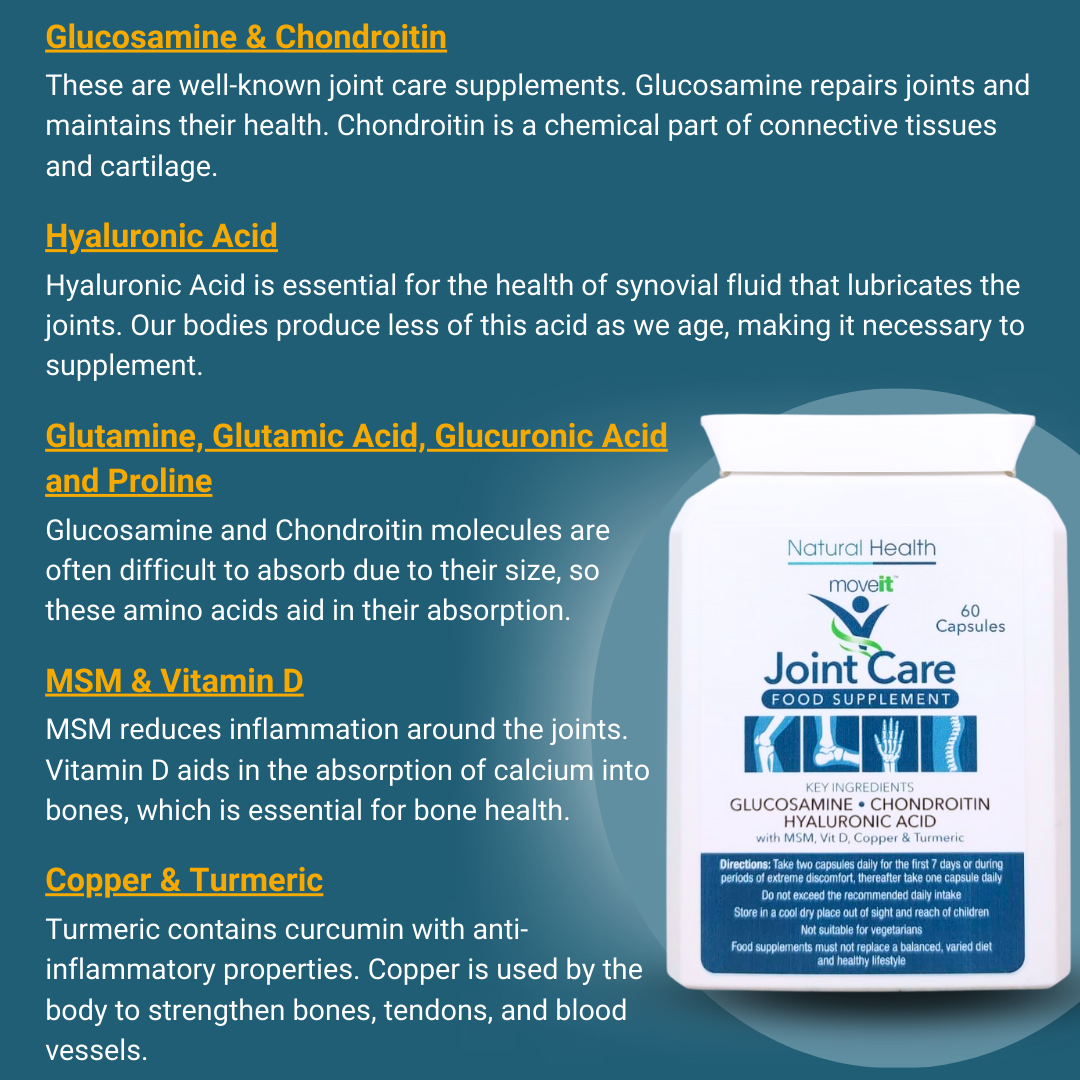 Moveit Joint Care Supplement 60 Capsules 11 Active Ingredients by Manuka Honey Direct for joint and cartilage health