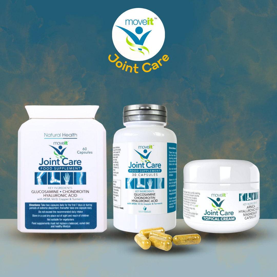 Moveit Joint Care Supplement 60 Capsules 11 Active Ingredients with glucosamine chondroitin and hyaluronic acid