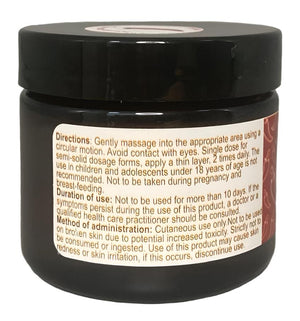 PowerHealth chilli hot balm for muscle aches in black jar with usage directions label