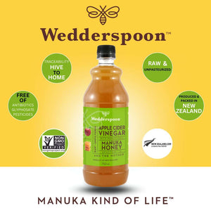 Wedderspoon Apple Cider Vinegar with Manuka Honey 750ml - Manuka Honey Direct - Wedderspoon