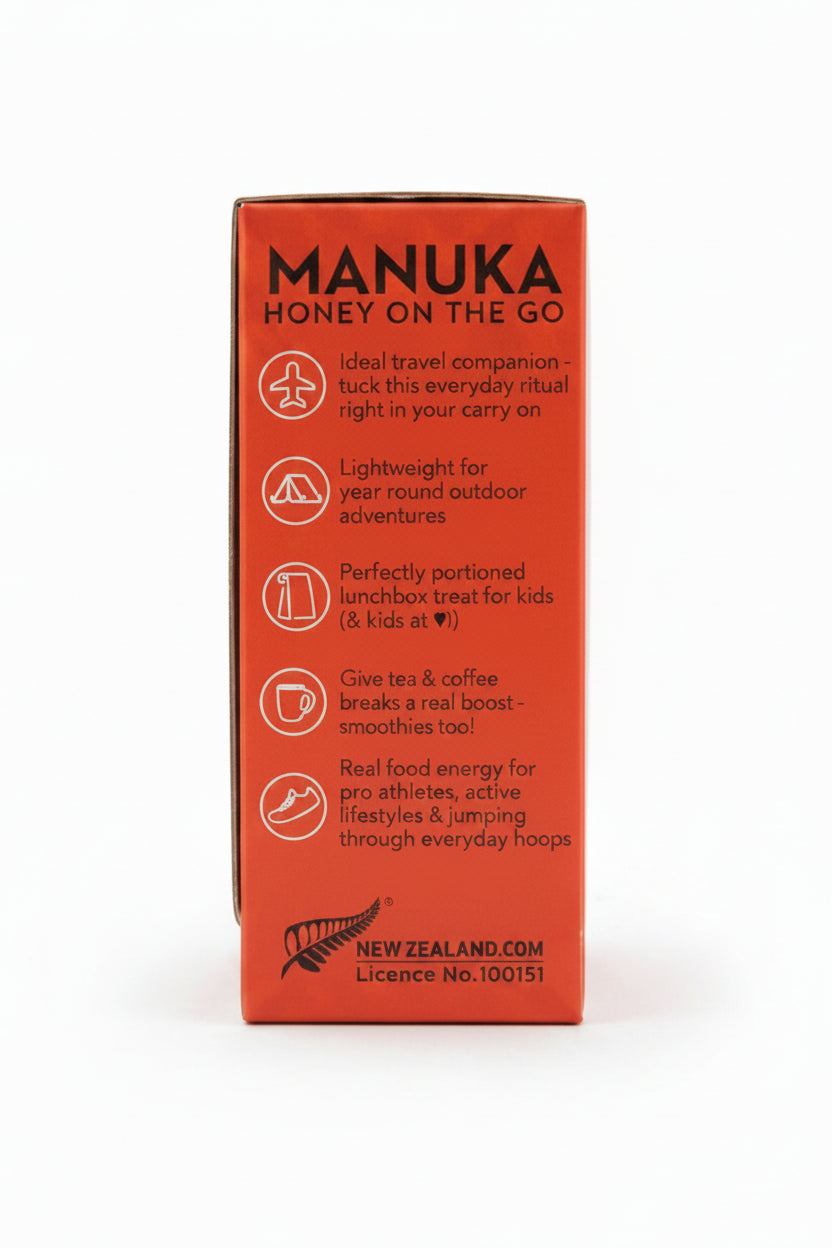 Wedderspoon Mānuka Honey Snap Packs — perfect for travel, lunchboxes, tea, coffee, smoothies and active lifestyles year round