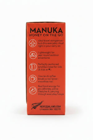 Wedderspoon Mānuka Honey Snap Packs — perfect for travel, lunchboxes, tea, coffee, smoothies and active lifestyles year round