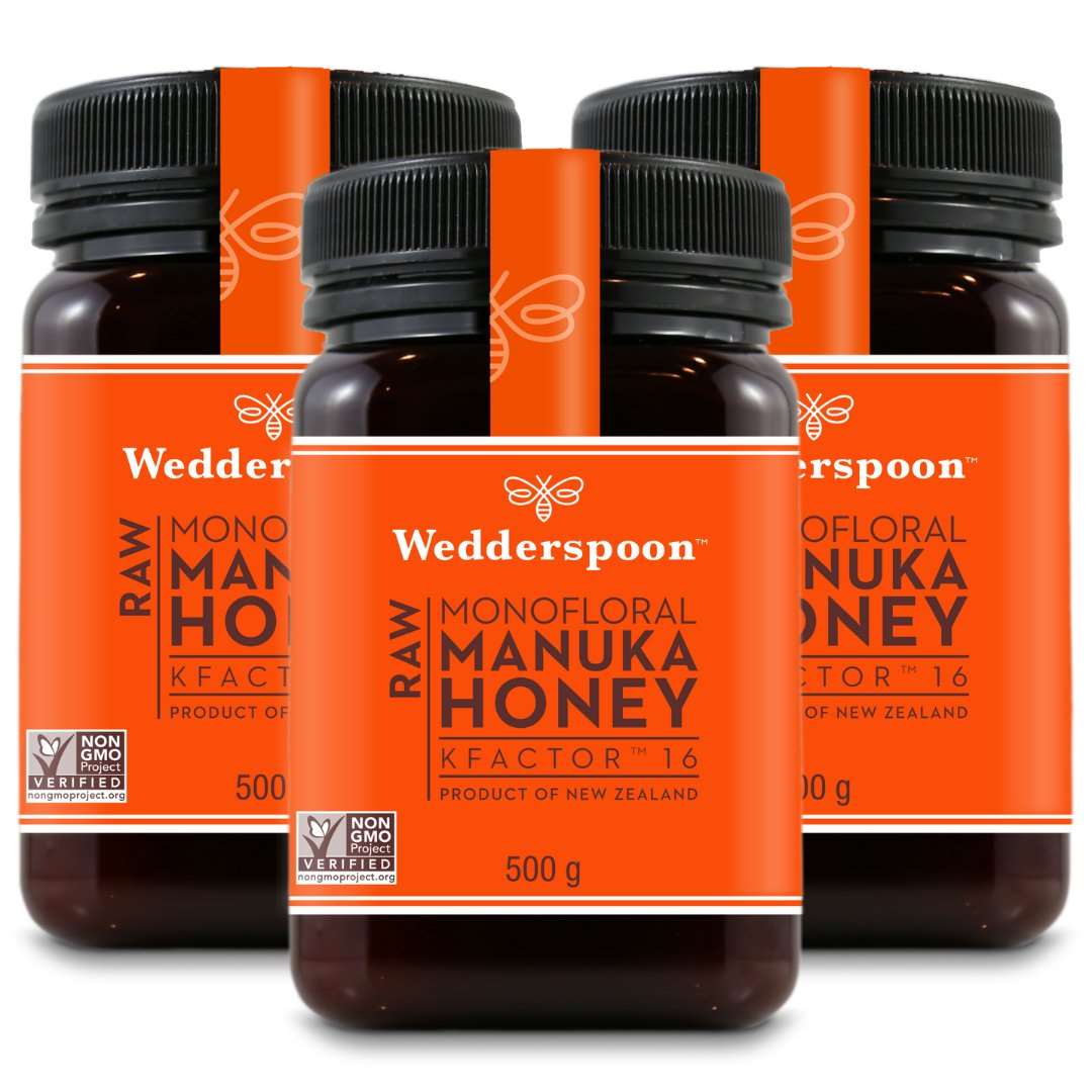 Wedderspoon RAW Manuka Honey KFactor 16+ 500g - Triple Pack - Manuka Honey Direct - Wedderspoon