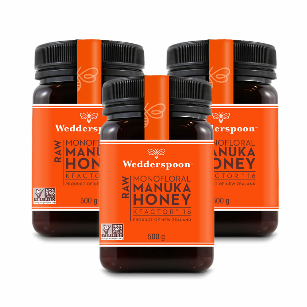 Wedderspoon Raw Manuka Honey KFactor 16 - 500g Jar