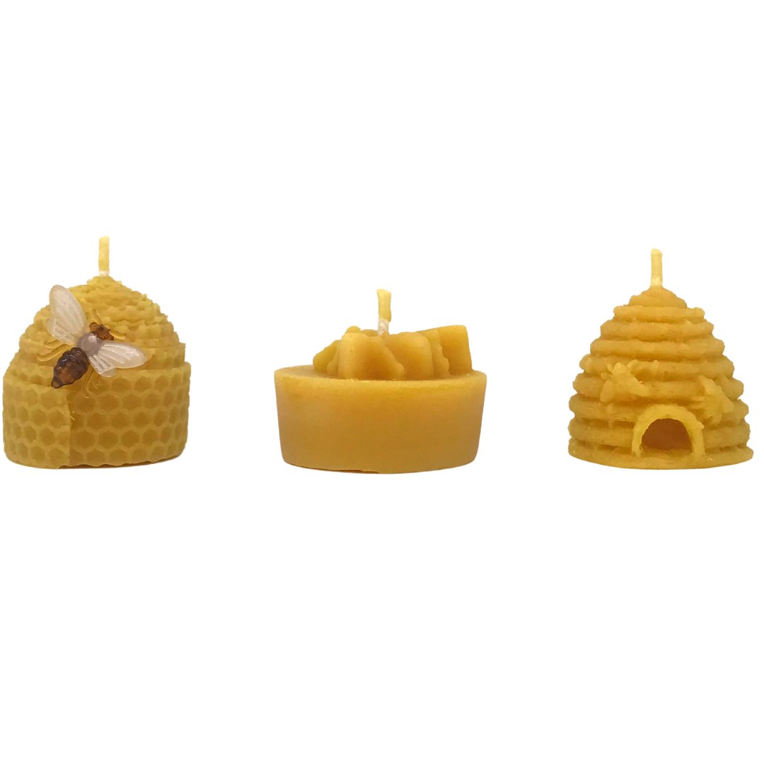 Bee Happy Gift Pack 3 Candles - Pure Beeswax Candle - Manuka Honey Direct - Bee Happy
