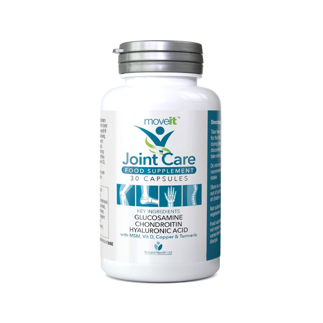 Moveit Jointcare supplement 30 capsules bottle by Manuka Honey Direct with glucosamine and chondroitin