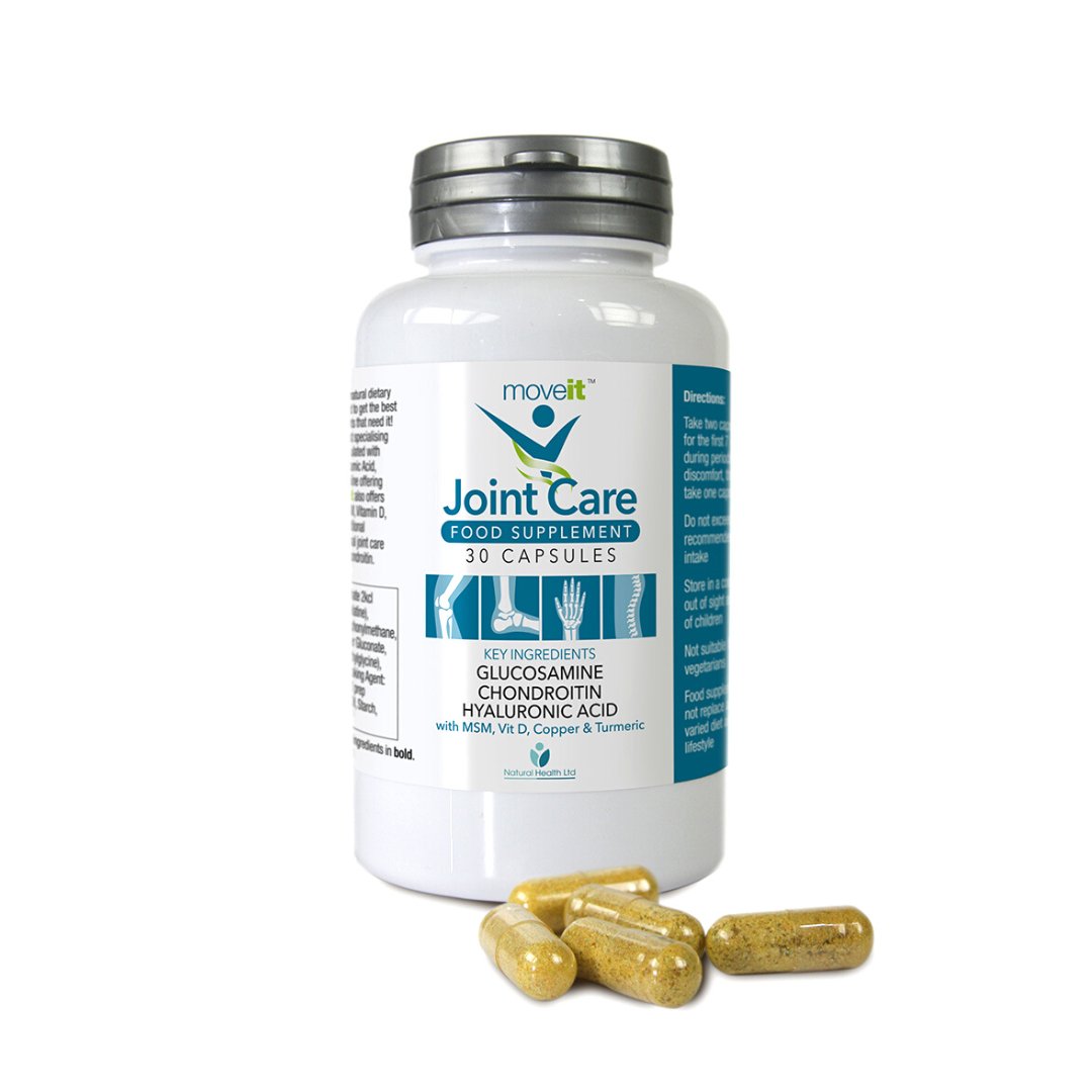 Moveit Jointcare supplement 30 capsules bottle with glucosamine and chondroitin capsules